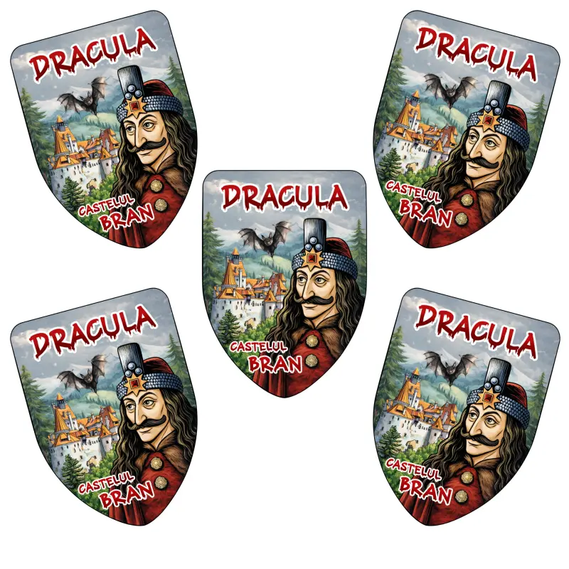 Dracula, castelul bran, magnet lemn, suvenir gift shop romania, model mgs218